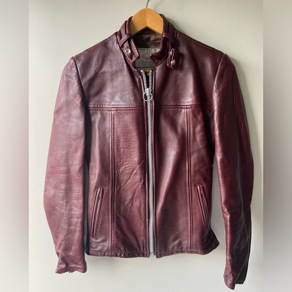 Oxblood vintage leather jacket - Picture 2 of 16
